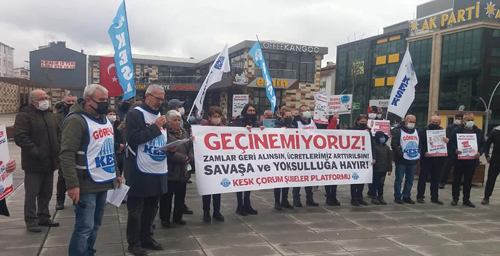 ‘SAVAŞA VE YOKSULLUĞA HAYIR’ PROTESTOSU