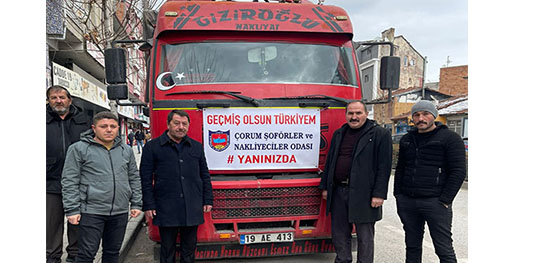 ŞOFÖRLER ODASI 1 KAMYON YARDIM GÖNDERDİ