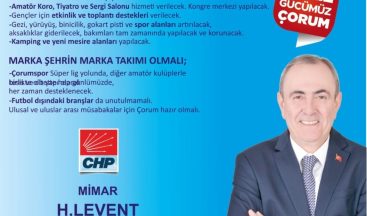 CHP ÇORUM BELEDİYE BAŞKAN ADAYI H. LEVENT ÇÖPHÜSEYİNOĞLU