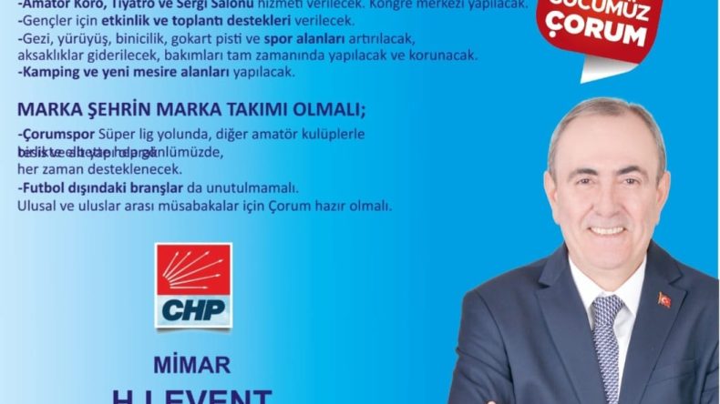 CHP ÇORUM BELEDİYE BAŞKAN ADAYI H. LEVENT ÇÖPHÜSEYİNOĞLU