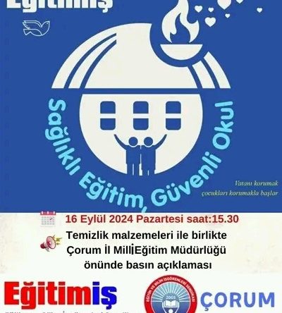 EĞİTİM İŞ, SAĞLIKLI EĞİTİM İÇİN AÇIKLAMA YAPACAK