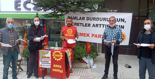 EMEK PARTİSİ’NDEN ‘ZAMLAR GERİ ALINSIN’ STANTI