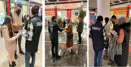 SİBER EKİPLER AVM’DE SİBERAY BROŞÜRLERİ DAĞITTI
