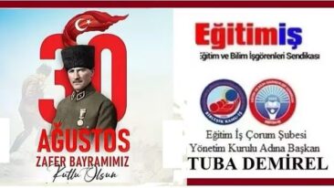 Eğitim İl Çorum İl Yönetimi Adına TUBA DEMİREL